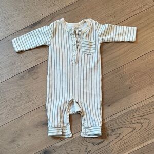 Pehr Striped Cream and Green Kids Footie